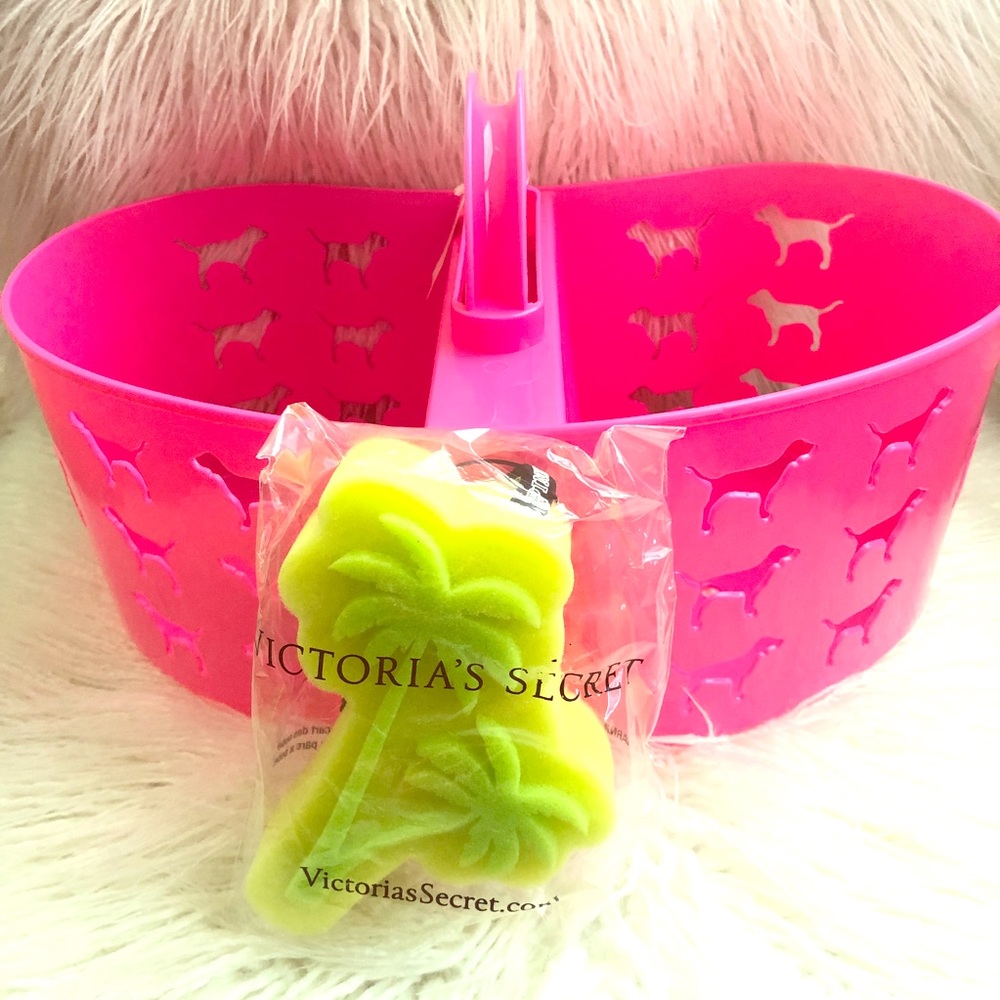 VS PINK Shower Caddy & bath sponge